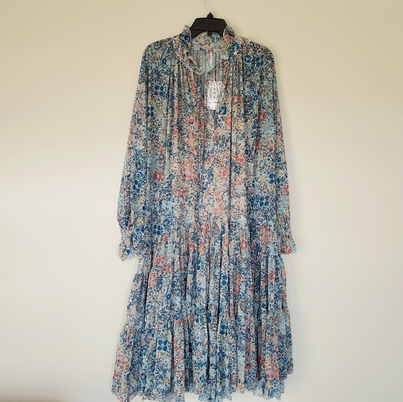 Free People Feeling Groovy Maxi Flowy Dress xs - Picture 3 of 5